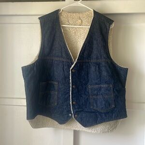 Sherpa lined jeans vest